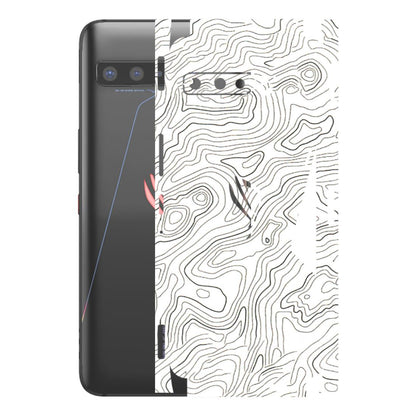 ASUS Phone Skins (All Models) - White Black Swirls - 3D Embossed Finish (L-219) Asus ROG Phone 3