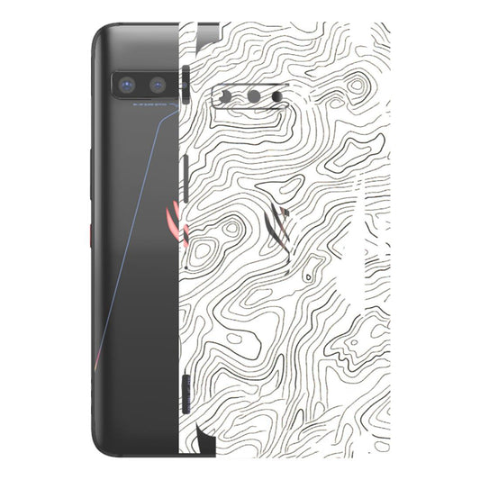ASUS Phone Skins (All Models) - White Black Swirls - 3D Embossed Finish (L-219) Asus ROG Phone 3