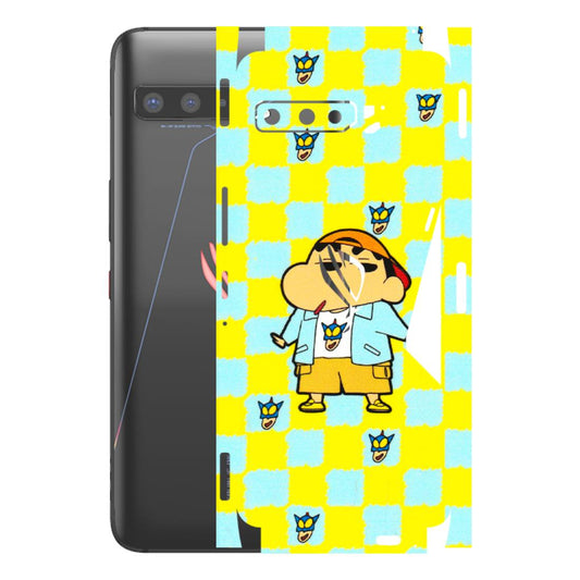 ASUS Phone Skins (All Models) - Yellow Blue Shinchan Cute - 3D Embossed Finish (L-221) Asus ROG Phone 3