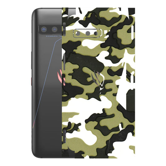 ASUS Phone Skins (All Models) - Camouflages White And Green - 3D Embossed Finish (L-243) Asus ROG Phone 3