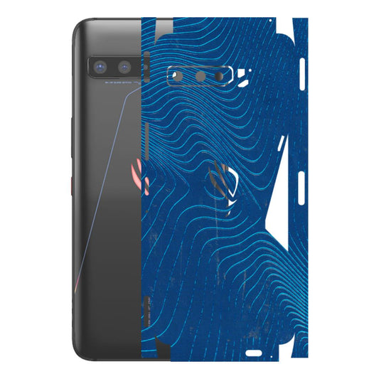 ASUS Phone Skins (All Models) - Abstract Blue Line Map - 3D Embossed Finish (L-272) Asus ROG Phone 3