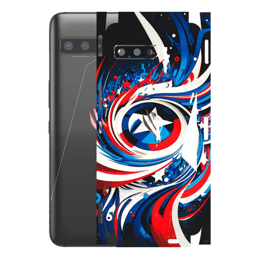 ASUS Phone Skins (All Models) - Captain America Logo - 3D Embossed Finish (L-307) Asus ROG Phone 3