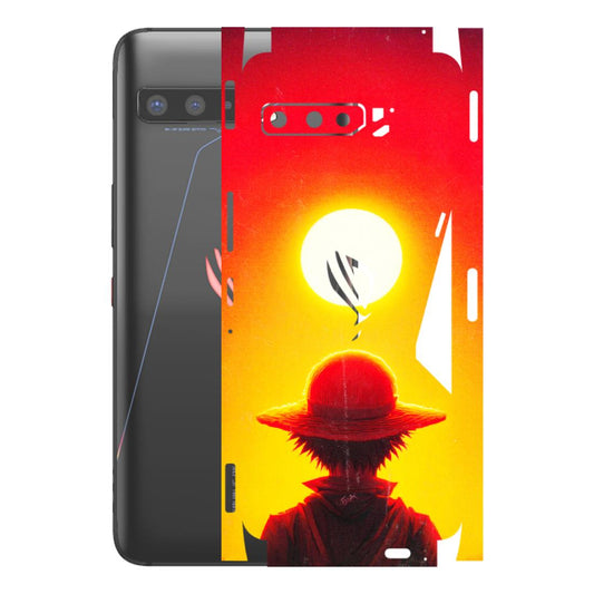 ASUS Phone Skins (All Models) - Cool Sunset With Monkey D.Luffy Anime - 3D Embossed Finish (L-329) Asus ROG Phone 3