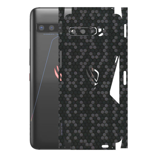 ASUS Phone Skins (All Models) - Black Grey Honeycomb Sober - 3D Embossed Finish (L-85) Asus ROG Phone 3