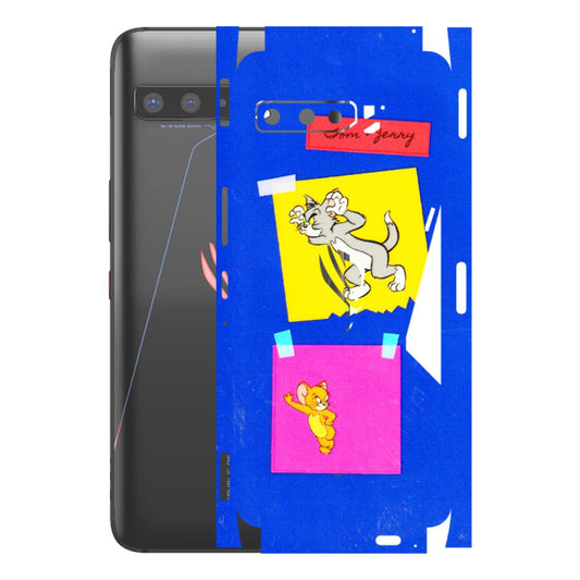 ASUS Phone Skins (All Models) - Tom N Jerry Sticky Notes - 3D Embossed Finish (L-88) Asus ROG Phone 3