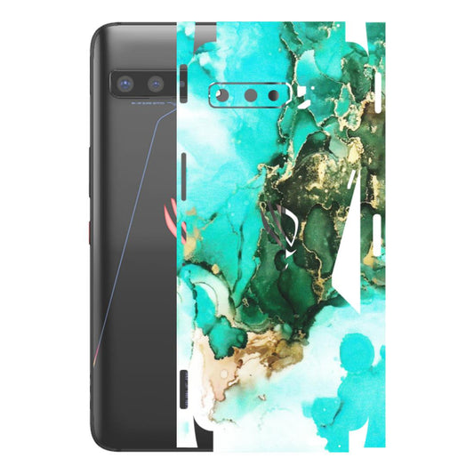 ASUS Phone Skins (All Models) - The Blue Gold Marble - Matte Finish (M-124) Asus ROG Phone 3