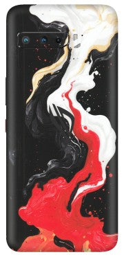ASUS Phone Skins (All Models) - Black Red White Paint Splash Fusion - Matte Finish (M-56) Asus ROG Phone 3