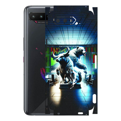 ASUS Phone Skins (All Models) - Stock Market Sensex Bear vs Bulls - 3D Embossed Finish (L-15) Asus ROG Phone 5