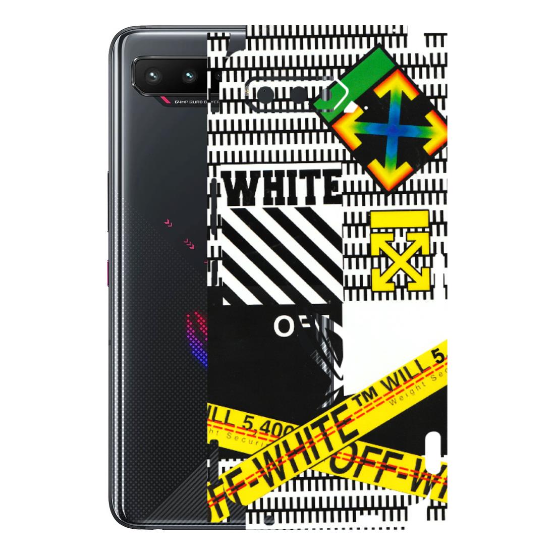 ASUS Phone Skins (All Models) - White Off Abstract - 3D Embossed Finish (L-172) Asus ROG Phone 5