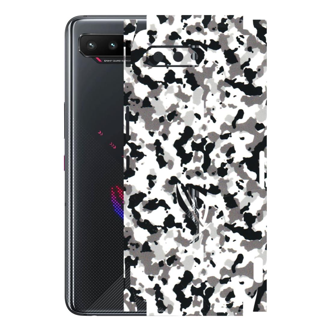 ASUS Phone Skins (All Models) - White Black Camouflage - 3D Embossed Finish (L-18) Asus ROG Phone 5