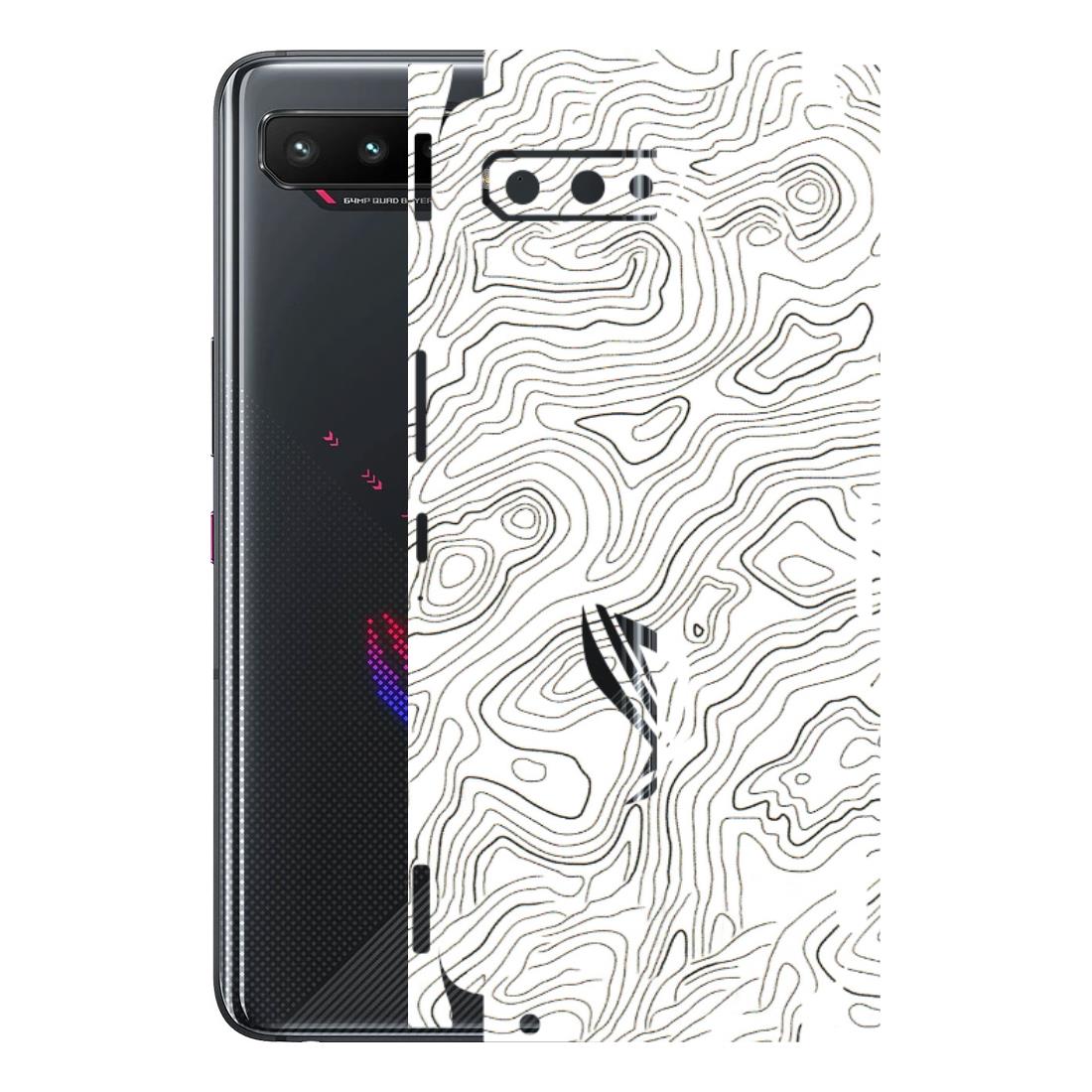 ASUS Phone Skins (All Models) - White Black Swirls - 3D Embossed Finish (L-219) Asus ROG Phone 5