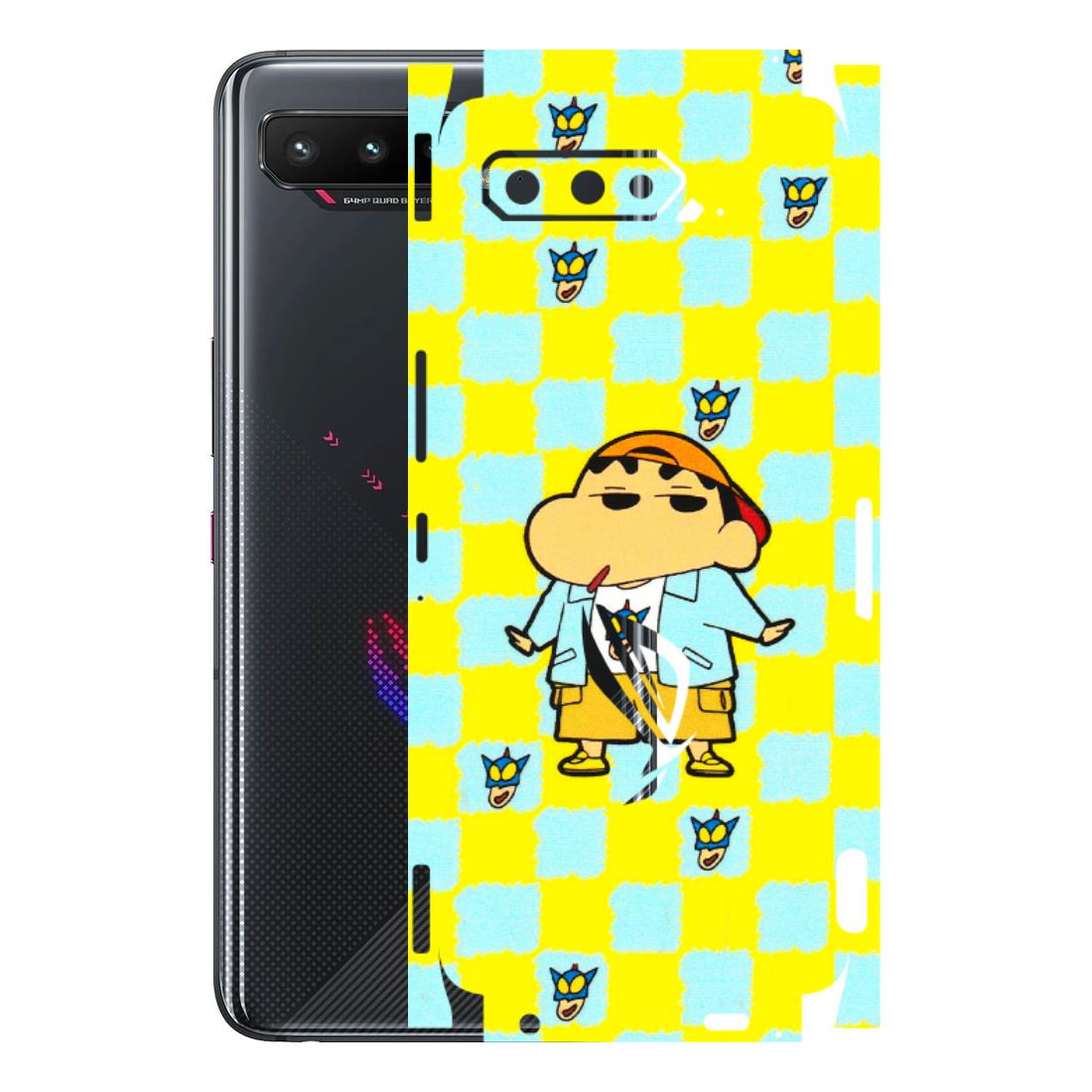 ASUS Phone Skins (All Models) - Yellow Blue Shinchan Cute - 3D Embossed Finish (L-221) Asus ROG Phone 5