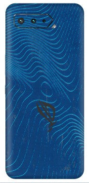 ASUS Phone Skins (All Models) - Abstract Blue Line Map - 3D Embossed Finish (L-272) Asus ROG Phone 5