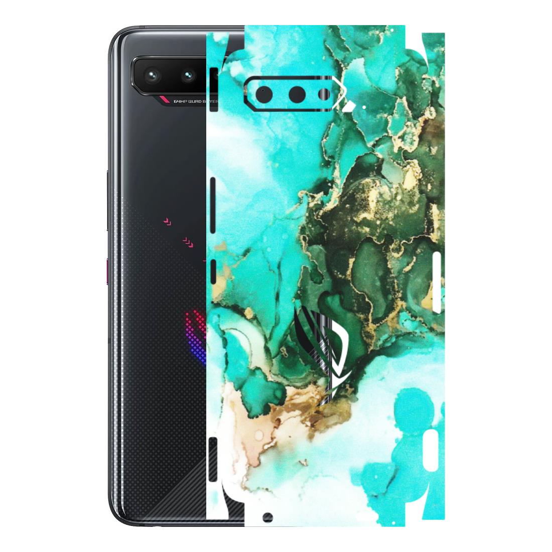 ASUS Phone Skins (All Models) - The Blue Gold Marble - Matte Finish (M-124) Asus ROG Phone 5