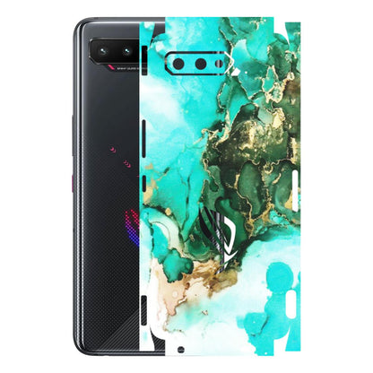ASUS Phone Skins (All Models) - The Blue Gold Marble - Matte Finish (M-124) Asus ROG Phone 5