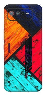ASUS Phone Skins (All Models) - Colourful Wood Panels Abstract - 3D Embossed Finish (L-09) Asus ROG Phone 6 (5G)