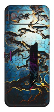 ASUS Phone Skins (All Models) - Blue Gold Abstract - 3D Embossed Finish (L-11) Asus ROG Phone 6 (5G)