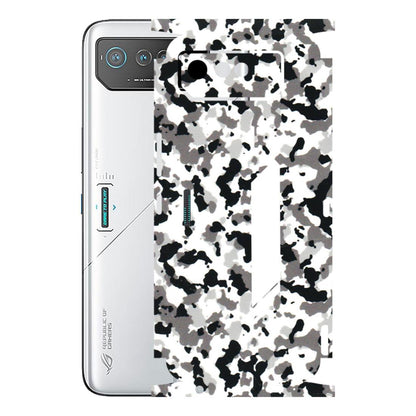 ASUS Phone Skins (All Models) - White Black Camouflage - 3D Embossed Finish (L-18) Asus ROG Phone 6 (5G)