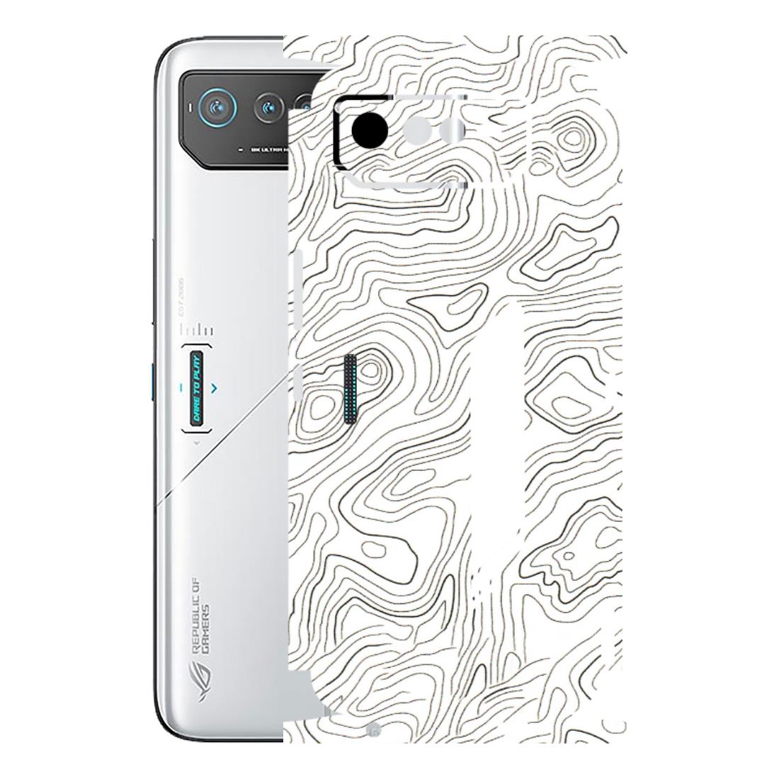 ASUS Phone Skins (All Models) - White Black Swirls - 3D Embossed Finish (L-219) Asus ROG Phone 6 (5G)