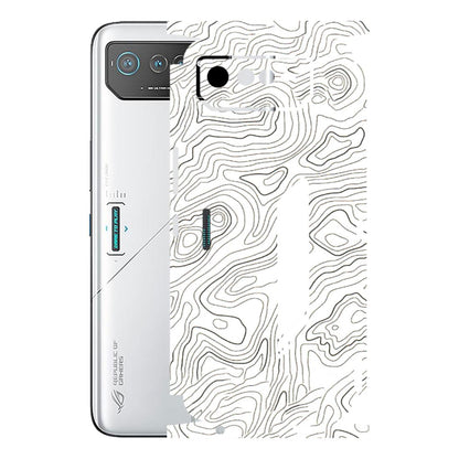ASUS Phone Skins (All Models) - White Black Swirls - 3D Embossed Finish (L-219) Asus ROG Phone 6 (5G)