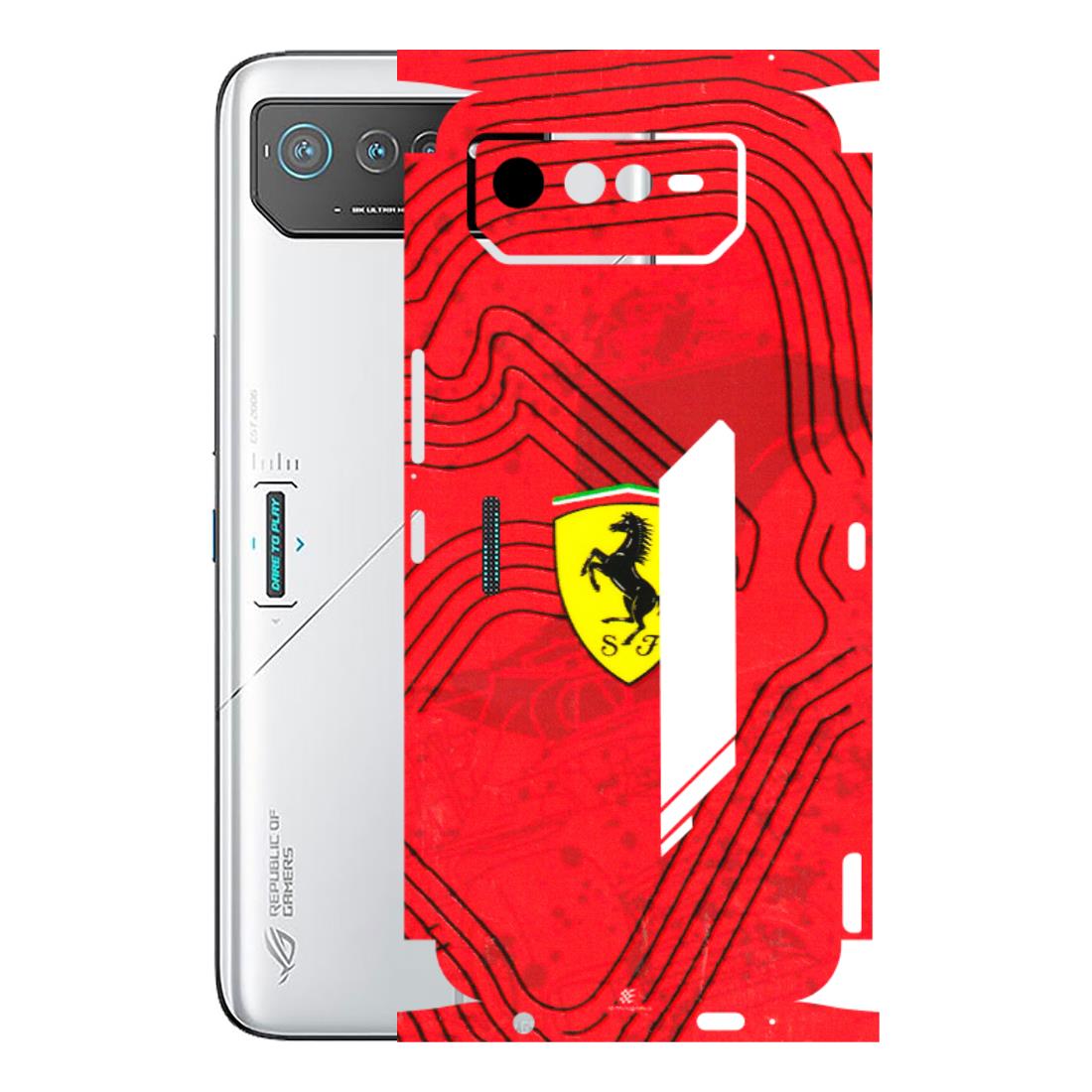 ASUS Phone Skins (All Models) - Red Ferrari Logo Stylish - 3D Embossed Finish (L-238) Asus ROG Phone 6 (5G)