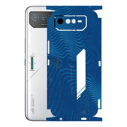 ASUS Phone Skins (All Models) - Abstract Blue Line Map - 3D Embossed Finish (L-272) Asus ROG Phone 6 (5G)
