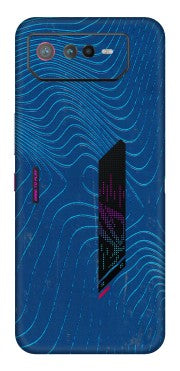 ASUS Phone Skins (All Models) - Abstract Blue Line Map - 3D Embossed Finish (L-272) Asus ROG Phone 6 (5G)