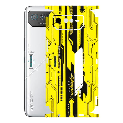 ASUS Phone Skins (All Models) - Yellow Cyberpunk - 3D Embossed Finish (L-93) Asus ROG Phone 6 (5G)