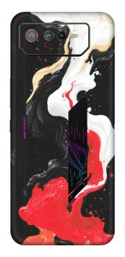 ASUS Phone Skins (All Models) - Black Red White Paint Splash Fusion - Matte Finish (M-56) Asus ROG Phone 6 (5G)