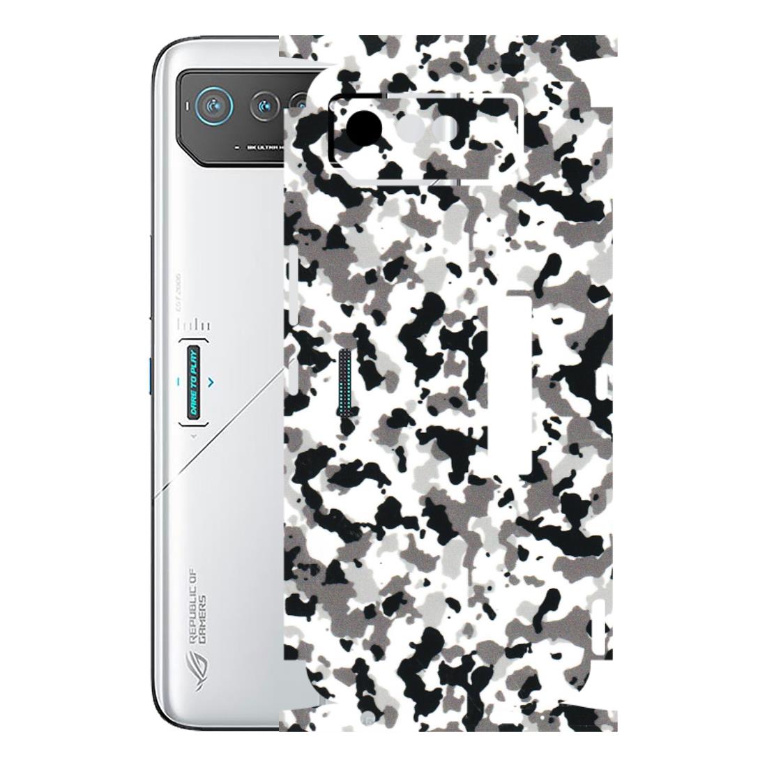 ASUS Phone Skins (All Models) - White Black Camouflage - 3D Embossed Finish (L-18) Asus ROG Phone 6 PRO (5G)