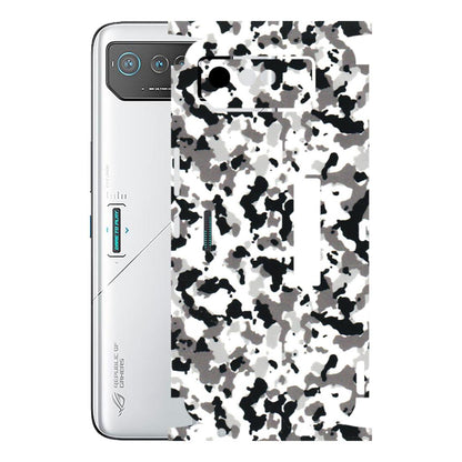 ASUS Phone Skins (All Models) - White Black Camouflage - 3D Embossed Finish (L-18) Asus ROG Phone 6 PRO (5G)