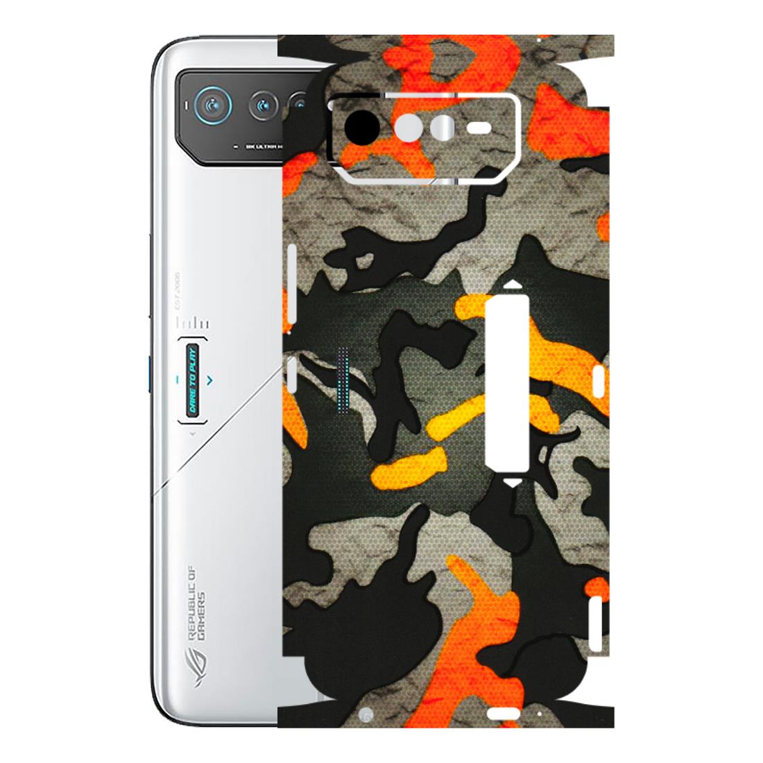 ASUS Phone Skins (All Models) - Orange Camouflage - 3D Embossed Finish (L-204) Asus ROG Phone 6 PRO (5G)
