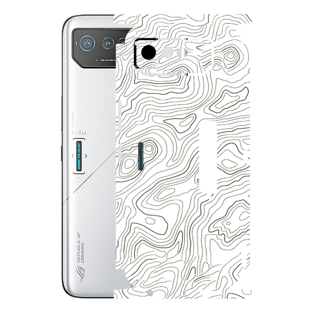 ASUS Phone Skins (All Models) - White Black Swirls - 3D Embossed Finish (L-219) Asus ROG Phone 6 PRO (5G)