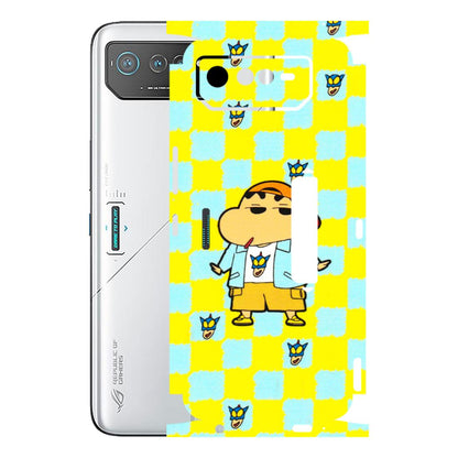 ASUS Phone Skins (All Models) - Yellow Blue Shinchan Cute - 3D Embossed Finish (L-221) Asus ROG Phone 6 PRO (5G)