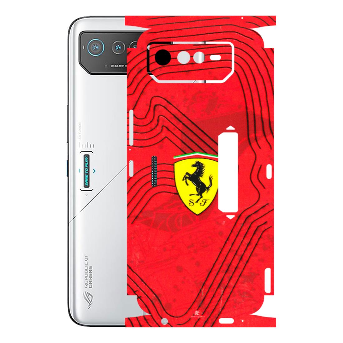 ASUS Phone Skins (All Models) - Red Ferrari Logo Stylish - 3D Embossed Finish (L-238) Asus ROG Phone 6 PRO (5G)