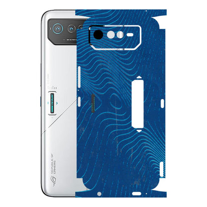 ASUS Phone Skins (All Models) - Abstract Blue Line Map - 3D Embossed Finish (L-272) Asus ROG Phone 6 PRO (5G)