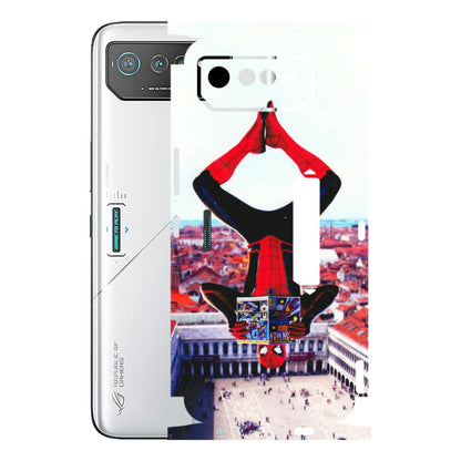 ASUS Phone Skins (All Models) - Spiderman Hanging - 3D Embossed Finish (L-53) Asus ROG Phone 6 PRO (5G)