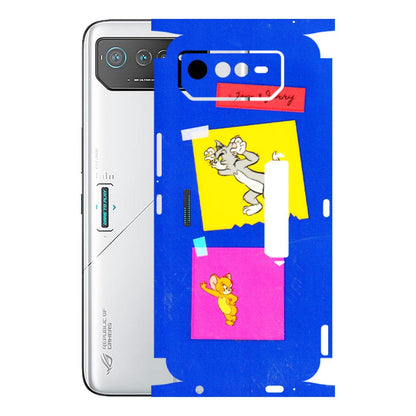 ASUS Phone Skins (All Models) - Tom N Jerry Sticky Notes - 3D Embossed Finish (L-88) Asus ROG Phone 6 PRO (5G)