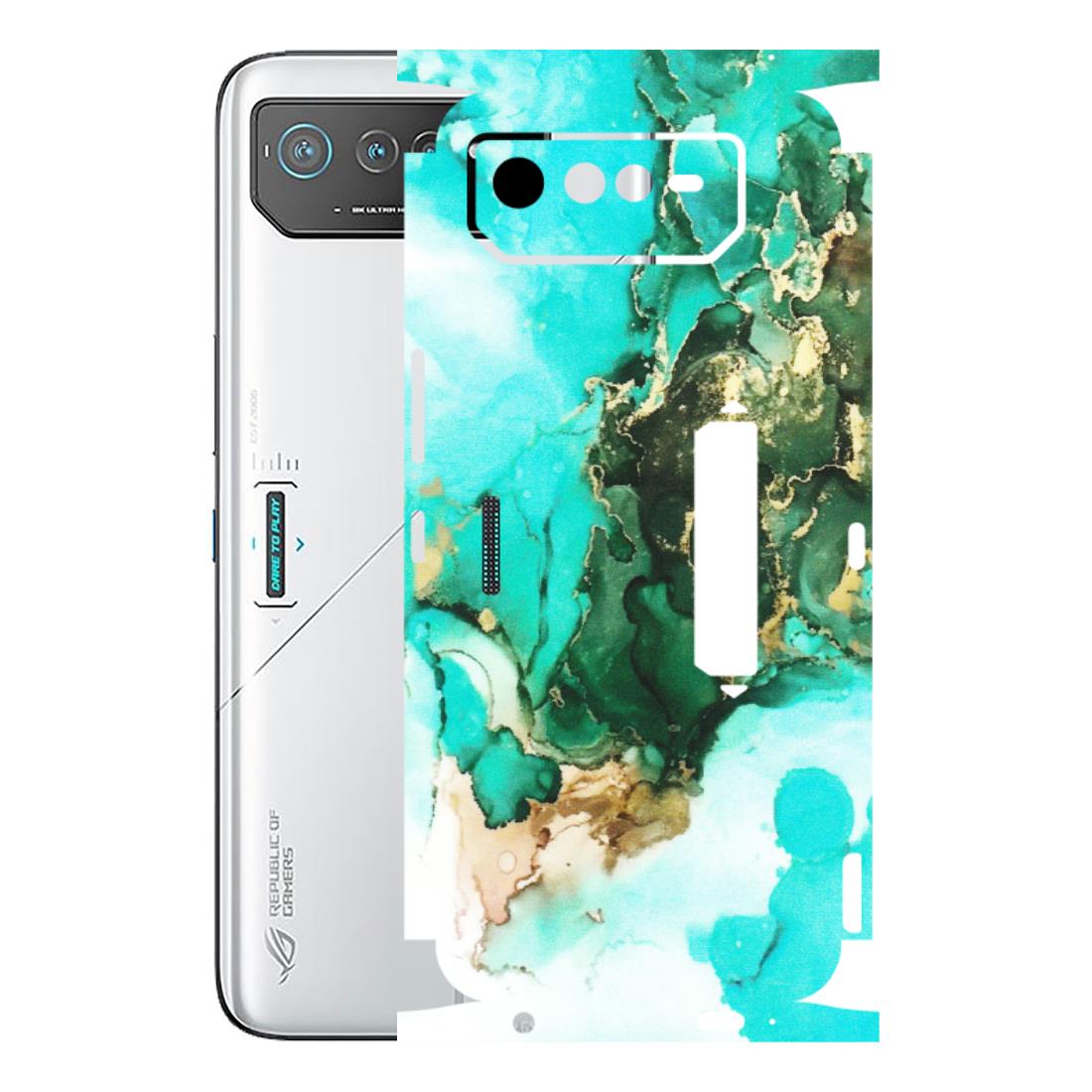 ASUS Phone Skins (All Models) - The Blue Gold Marble - Matte Finish (M-124) Asus ROG Phone 6 PRO (5G)