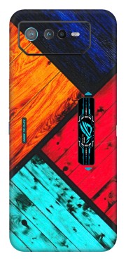 ASUS Phone Skins (All Models) - Colourful Wood Panels Abstract - 3D Embossed Finish (L-09) Asus ROG Phone 6 PRO (5G)