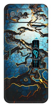 ASUS Phone Skins (All Models) - Blue Gold Abstract - 3D Embossed Finish (L-11) Asus ROG Phone 6 PRO (5G)