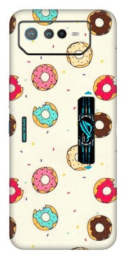 ASUS Phone Skins (All Models) - Mini Donuts Doodle Art - 3D Embossed Finish (L-122) Asus ROG Phone 6 PRO (5G)