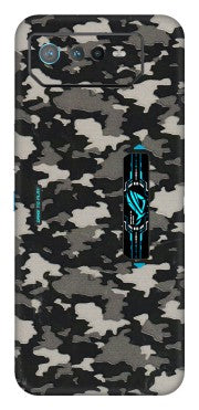 ASUS Phone Skins (All Models) - Black/Grey Camoflaunge - 3D Embossed Finish (L-142) Asus ROG Phone 6 PRO (5G)