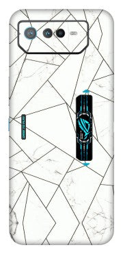 ASUS Phone Skins (All Models) - Luxury White Marble Effect - 3D Embossed Finish (L-168) Asus ROG Phone 6 PRO (5G)