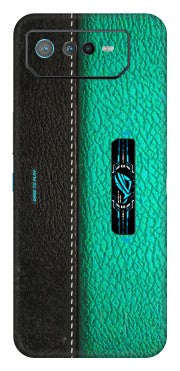 ASUS Phone Skins (All Models) - Black Green Dual Leather Stich - 3D Embossed Finish (L-233) Asus ROG Phone 6 PRO (5G)