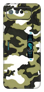 ASUS Phone Skins (All Models) - Camouflages White And Green - 3D Embossed Finish (L-243) Asus ROG Phone 6 PRO (5G)