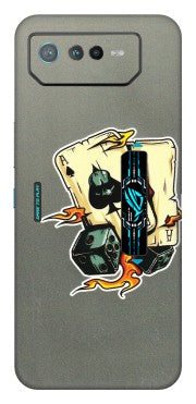 ASUS Phone Skins (All Models) - Grey Cards Of Ace - 3D Embossed Finish (L-77) Asus ROG Phone 6 PRO (5G)