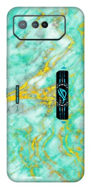 ASUS Phone Skins (All Models) - Green And Gold Marble Feel - Matte Finish (M-16) Asus ROG Phone 6 PRO (5G)