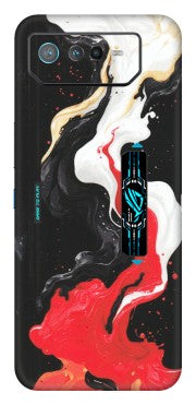 ASUS Phone Skins (All Models) - Black Red White Paint Splash Fusion - Matte Finish (M-56) Asus ROG Phone 6 PRO (5G)