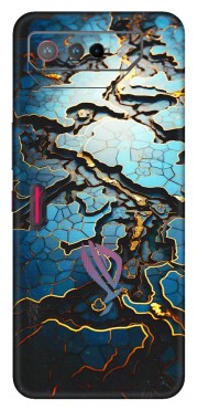 ASUS Phone Skins (All Models) - Blue Gold Abstract - 3D Embossed Finish (L-11) Asus ROG Phone 7 (5G)